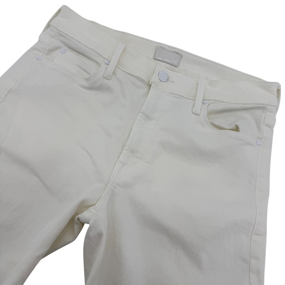 Mother Straight Leg Jeans Womens 28 Off-White High Rise Denim USA Made